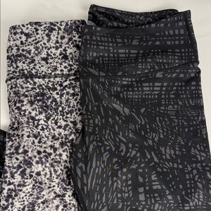 2-pack: Zella Black and Gray Animal Print Yoga Pants